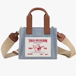 New!! Denim crossbody bag with True Religion logo